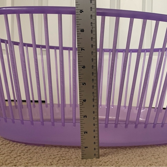 VTG MCM Purple Laundry Basket Retro Mid Century Quality Hard Plastic HTF Handles - Picture 10 of 10